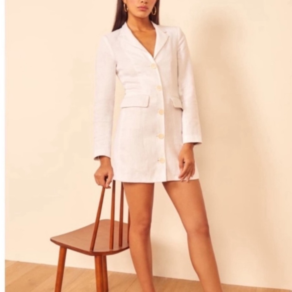 Reformation linen blazer dress